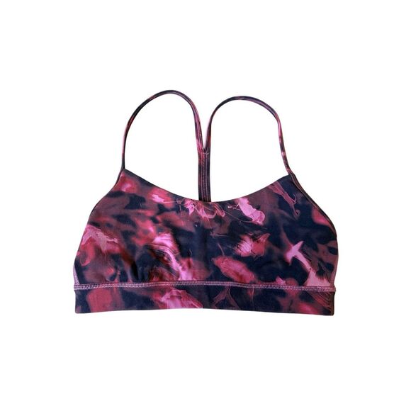 Lululemon Flow Y Sport Bra size 6 Nulu Black & Red - Picture 1 of 3